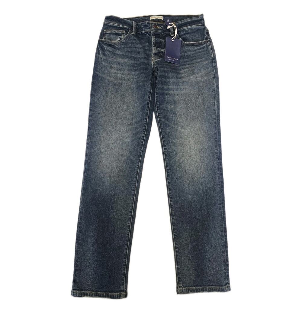 Oliver Logan Chester Slim Straight Jeans Women Size 12 Blue Denim Pants NWT